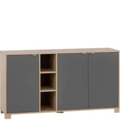 Best Wohnen Sideboard in Eiche Hell NB & Dunkelgrau - Dranico