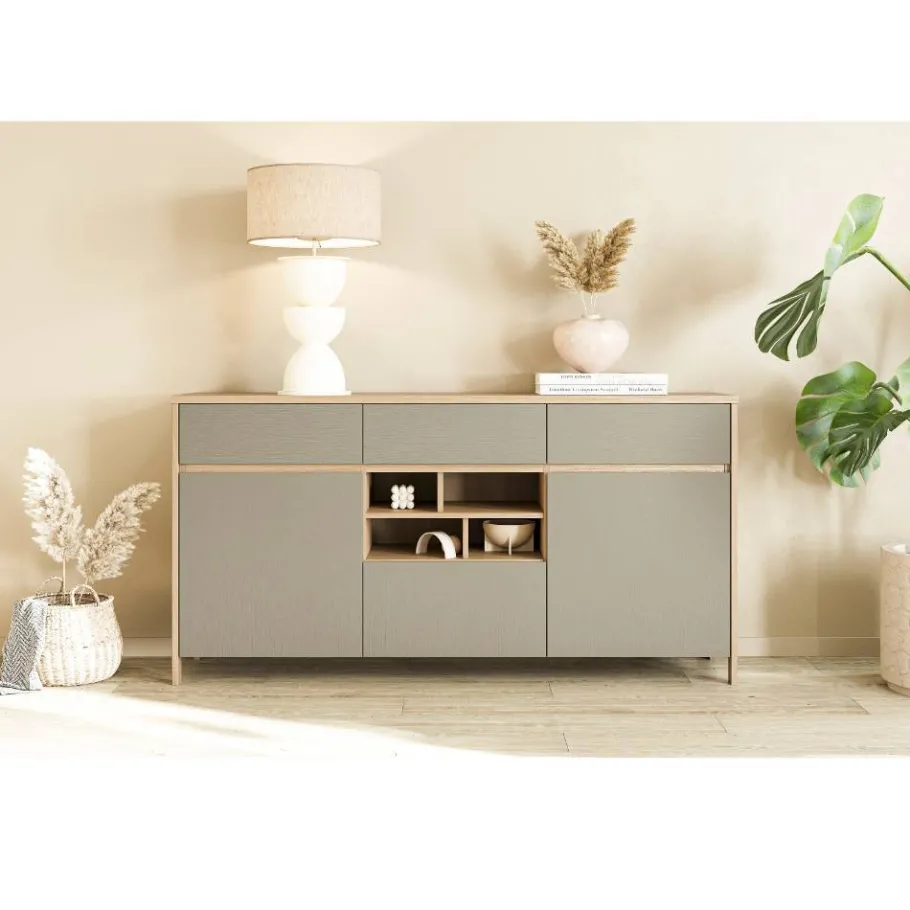 New Wohnen Sideboard in Eukalyptus und Eiche Optik - Promo