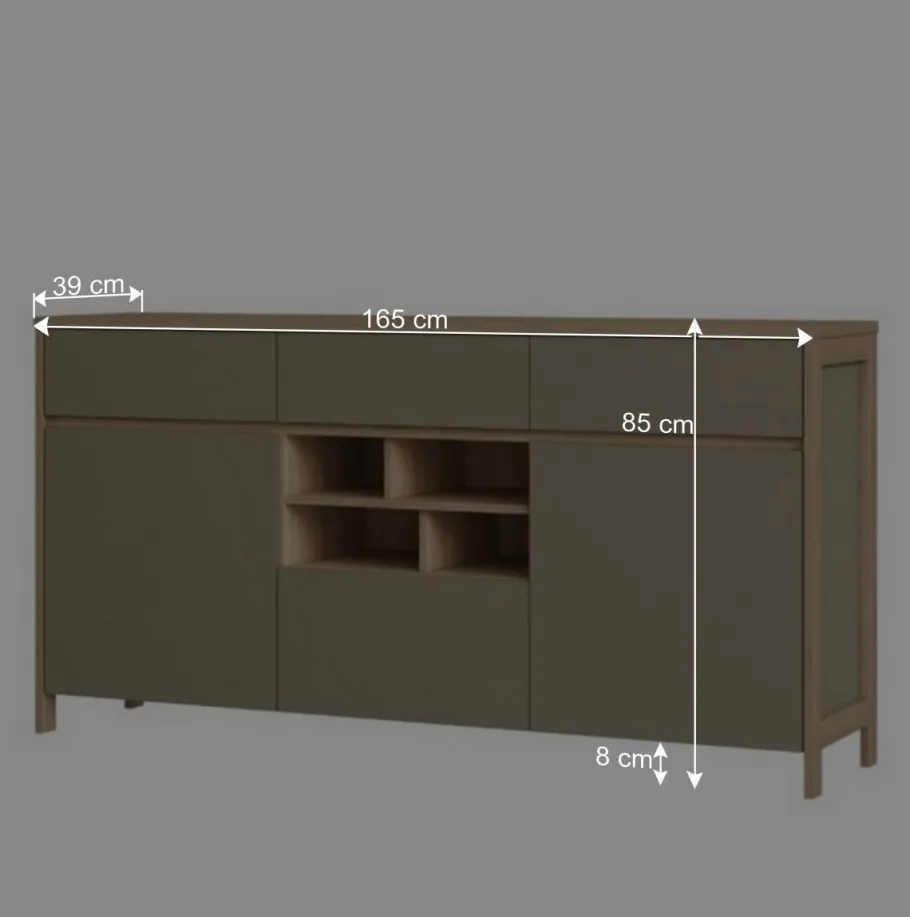 New Wohnen Sideboard in Eukalyptus und Eiche Optik - Promo