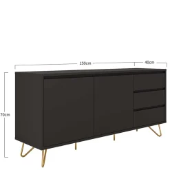 Hot Wohnen Sideboard in Grau & Gold - Tajibo
