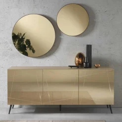 Discount Wohnen Sideboard in Taupe und Bronze Spiegelglas - Lotivera