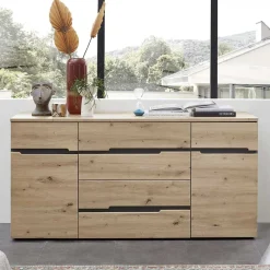 Wohnen Sideboard in Wildeiche & Dunkelgrau - Kuetra