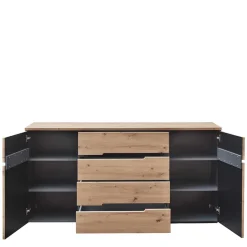Wohnen Sideboard in Wildeiche & Dunkelgrau - Kuetra