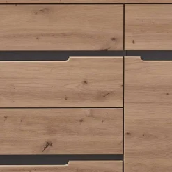 Wohnen Sideboard in Wildeiche & Dunkelgrau - Kuetra