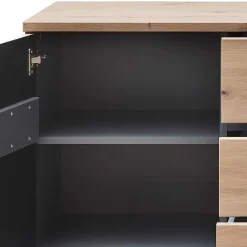 Wohnen Sideboard in Wildeiche & Dunkelgrau - Kuetra