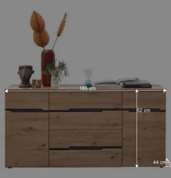 Wohnen Sideboard in Wildeiche & Dunkelgrau - Kuetra
