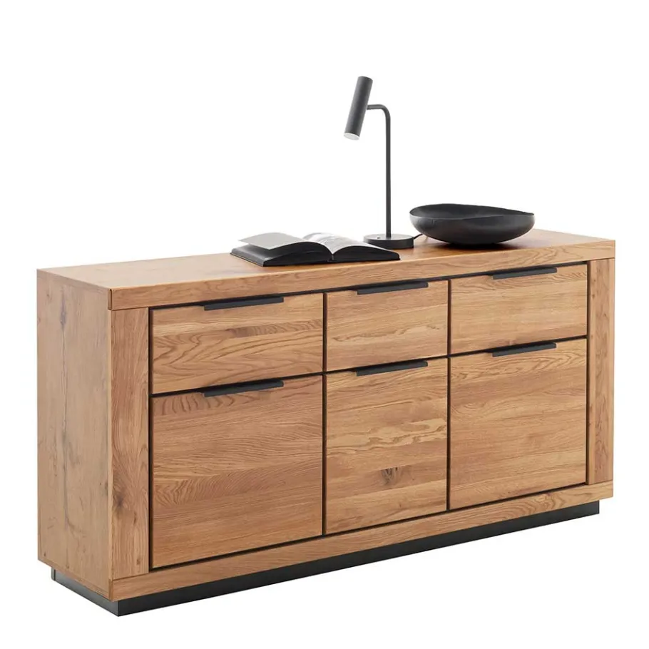 Clearance Wohnen Sideboard in Wildeiche mit Schwarz - Vlacoma