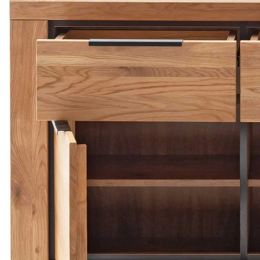 Clearance Wohnen Sideboard in Wildeiche mit Schwarz - Vlacoma