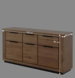 Clearance Wohnen Sideboard in Wildeiche mit Schwarz - Vlacoma