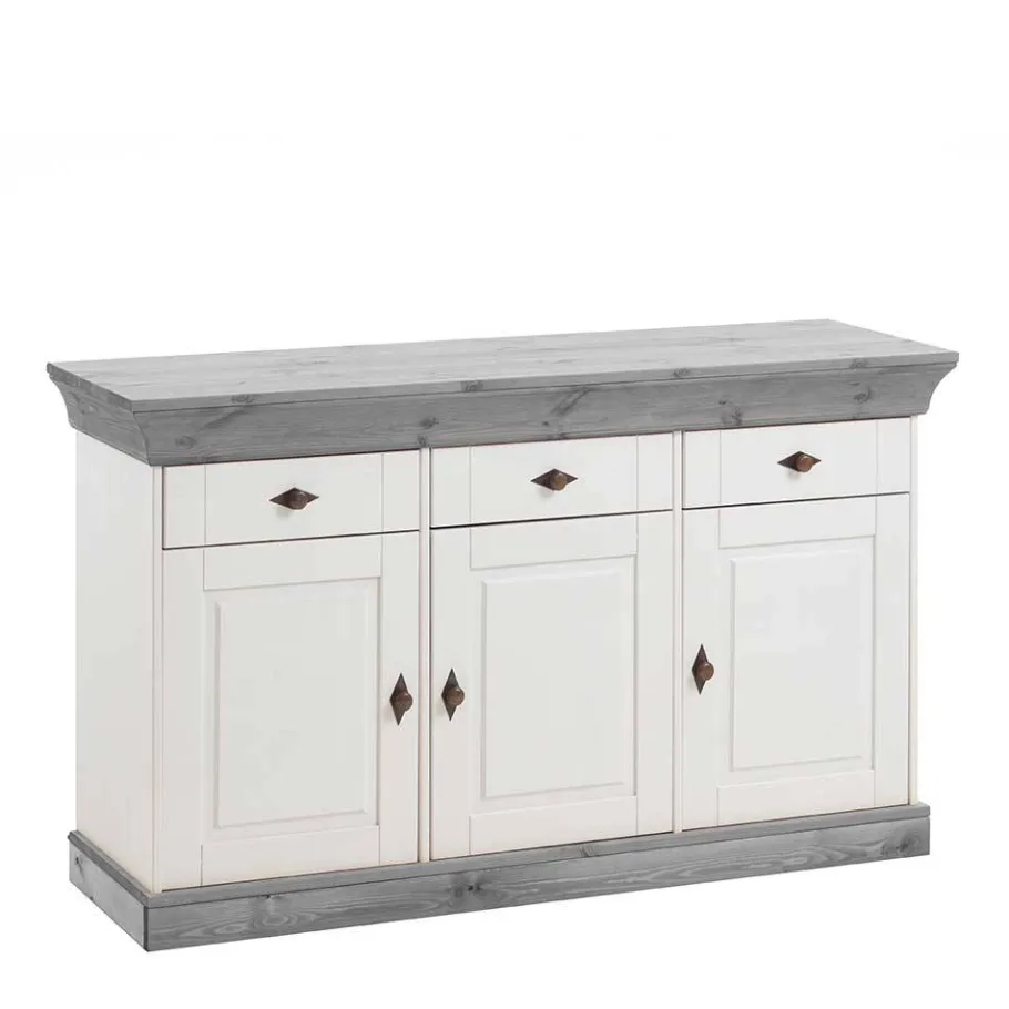 Online Wohnen Sideboard Mirandesca in Weiß Grau