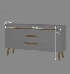 Clearance Wohnen Sideboard mit drei Schubladen und zwei Türen - Ginko