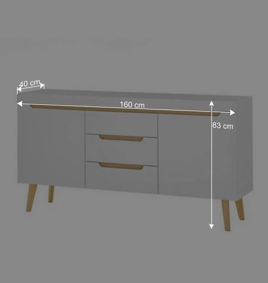 Clearance Wohnen Sideboard mit drei Schubladen und zwei Türen - Ginko