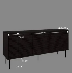 Hot Wohnen Sideboard mit dunklem Furnier in Braun - Wega