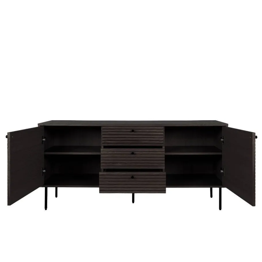 Hot Wohnen Sideboard mit dunklem Furnier in Braun - Wega