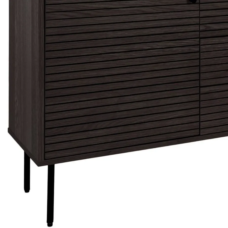 Hot Wohnen Sideboard mit dunklem Furnier in Braun - Wega