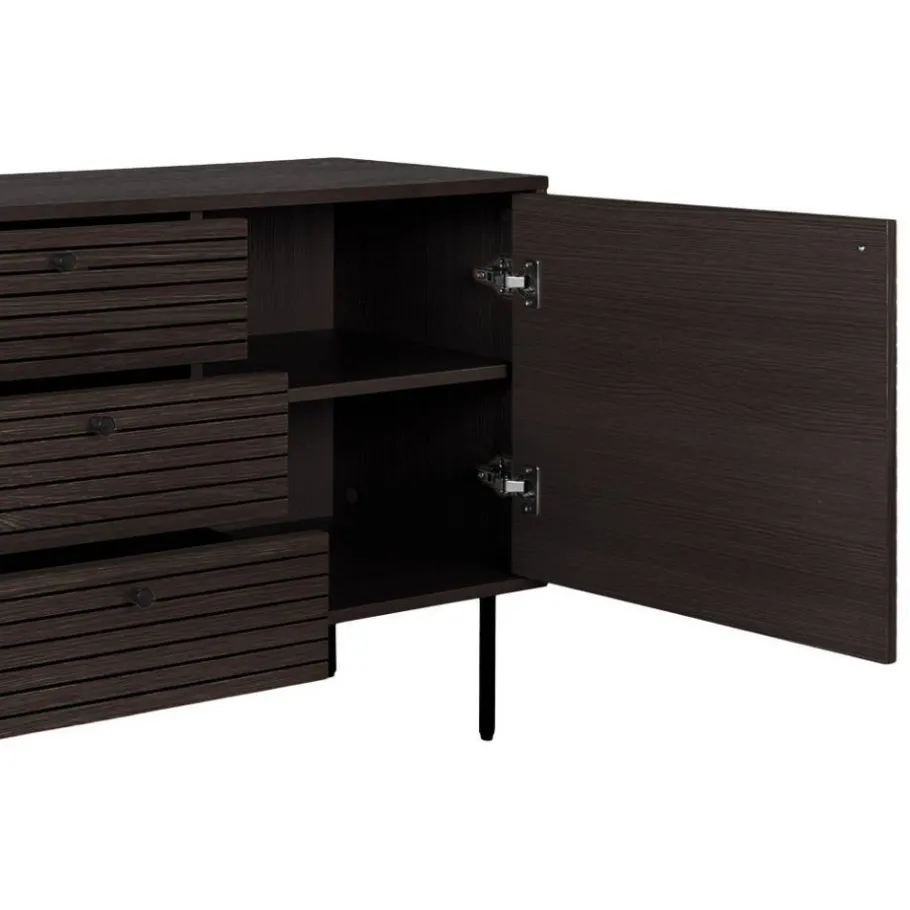 Hot Wohnen Sideboard mit dunklem Furnier in Braun - Wega