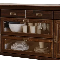 Clearance Wohnen Sideboard mit Glas im Kolonialstil - Jurcavs