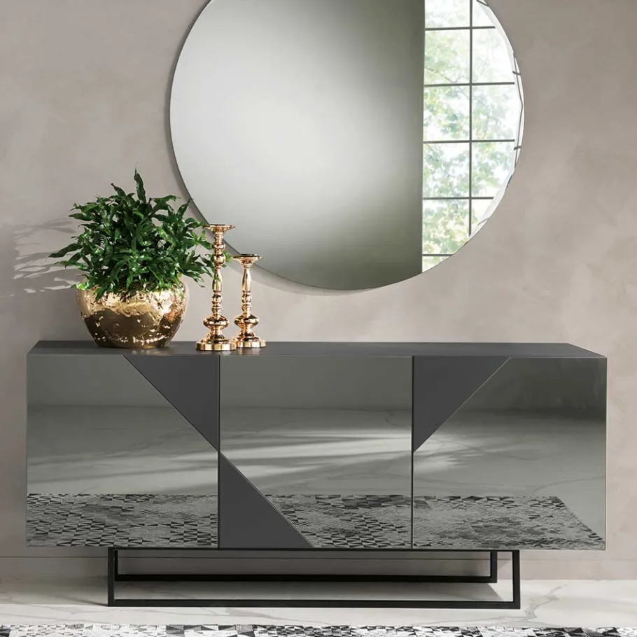 Clearance Wohnen Sideboard mit rauchgrauem Spiegelglas - Razepta