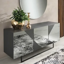 Clearance Wohnen Sideboard mit rauchgrauem Spiegelglas - Razepta