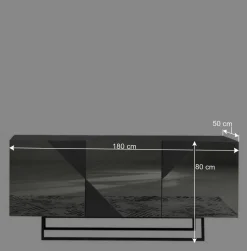 Clearance Wohnen Sideboard mit rauchgrauem Spiegelglas - Razepta