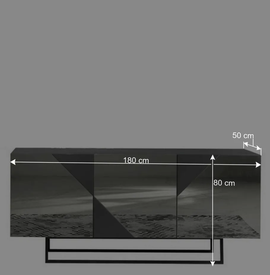 Clearance Wohnen Sideboard mit rauchgrauem Spiegelglas - Razepta