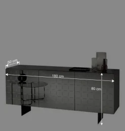 Wohnen Sideboard mit rauchgrauer Spiegelfront - Garecio