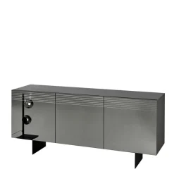 Outlet Wohnen Sideboard mit Spiegelglas Front in Rauchgrau - Tyron