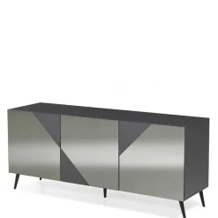 Outlet Wohnen Sideboard teilweise mit Spiegelglas beschichtet - Razepta I