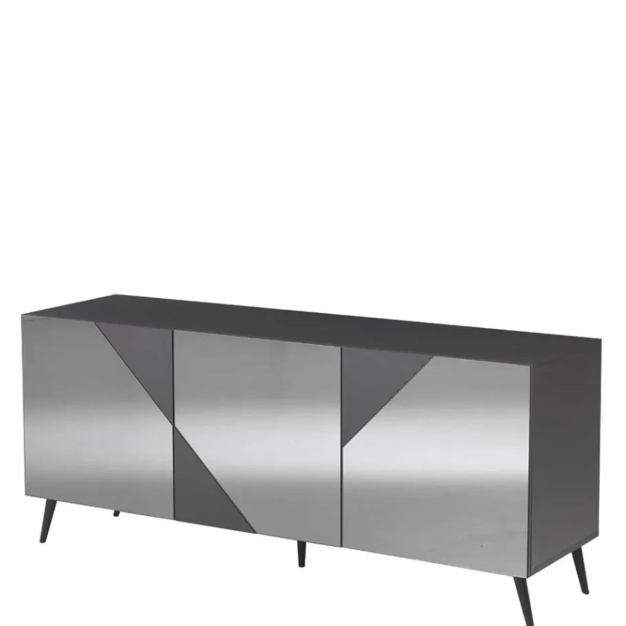 Outlet Wohnen Sideboard teilweise mit Spiegelglas beschichtet - Razepta I
