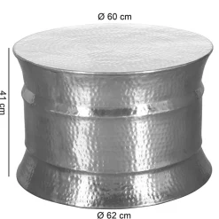 Clearance Wohnen Silberfarbener Couchtisch aus Aluminium - Lucaz