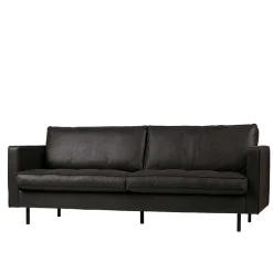 Best Wohnen 3-Sitzer Ledersofa in Schwarz - Avonita