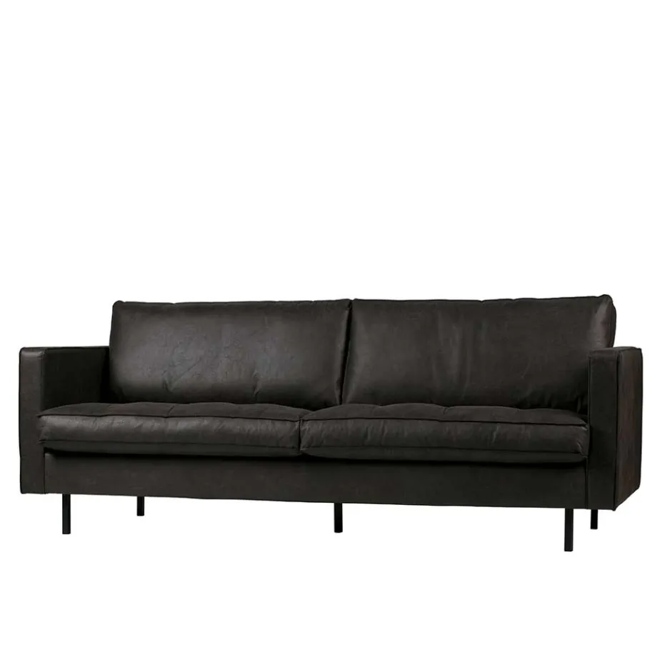 Best Wohnen 3-Sitzer Ledersofa in Schwarz - Avonita