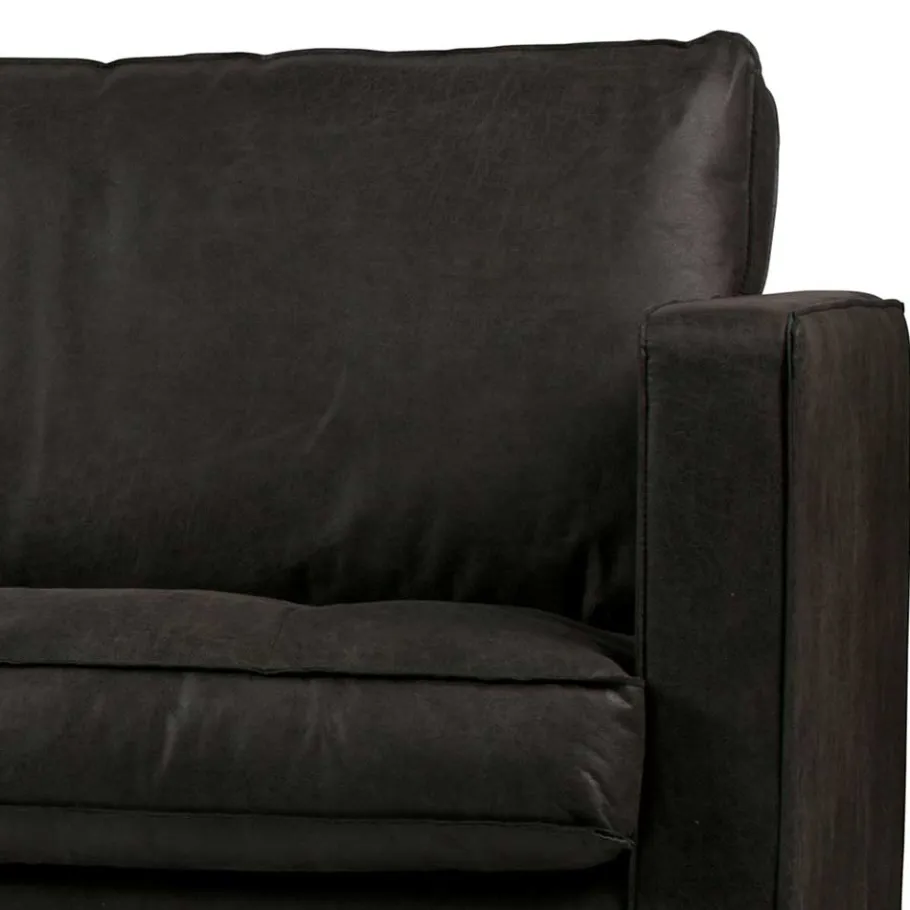 Best Wohnen 3-Sitzer Ledersofa in Schwarz - Avonita