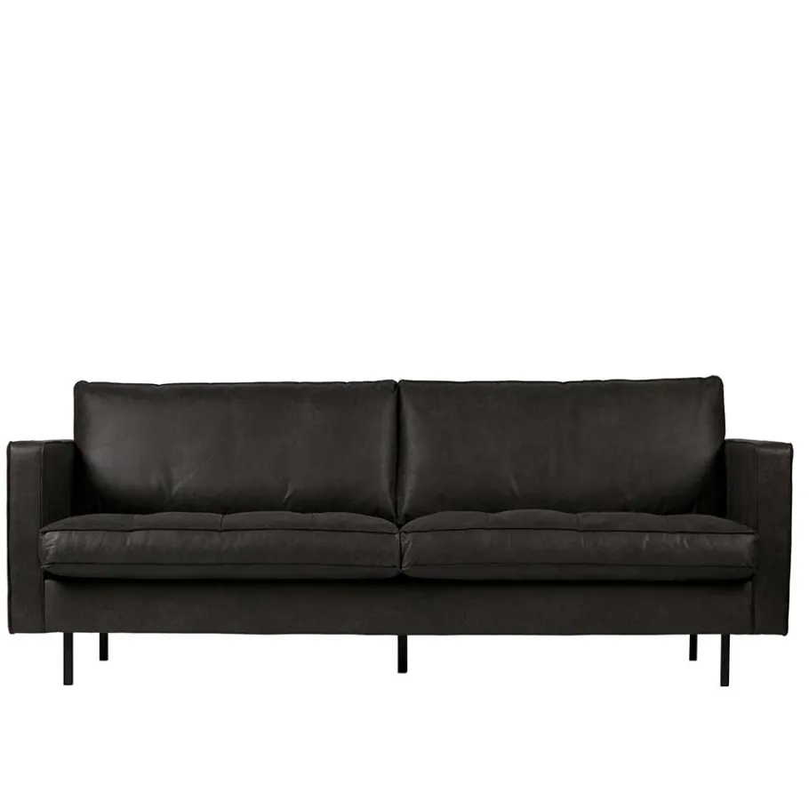 Best Wohnen 3-Sitzer Ledersofa in Schwarz - Avonita