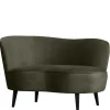 Online Wohnen 1-Sitzer Retro-Sofa aus Samt in Dunkelgrün - Isydro