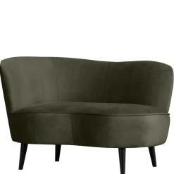 Online Wohnen 1-Sitzer Retro-Sofa aus Samt in Dunkelgrün - Isydro