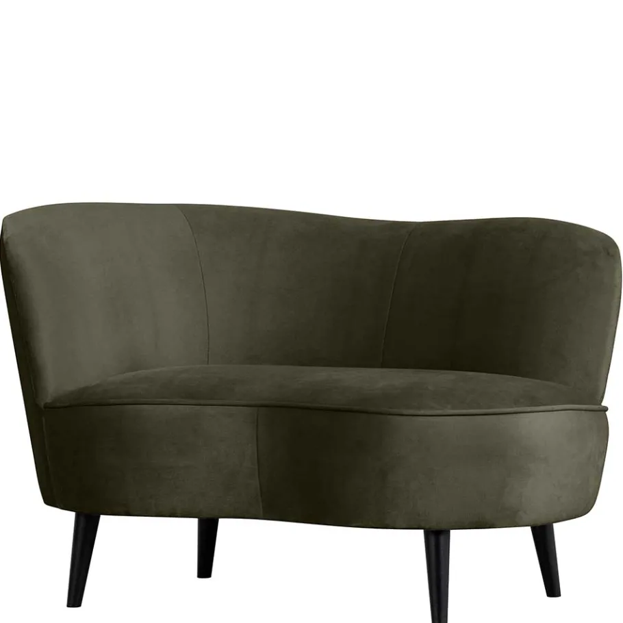 Online Wohnen 1-Sitzer Retro-Sofa aus Samt in Dunkelgrün - Isydro