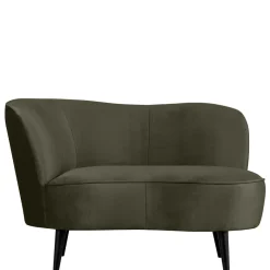 Online Wohnen 1-Sitzer Retro-Sofa aus Samt in Dunkelgrün - Isydro