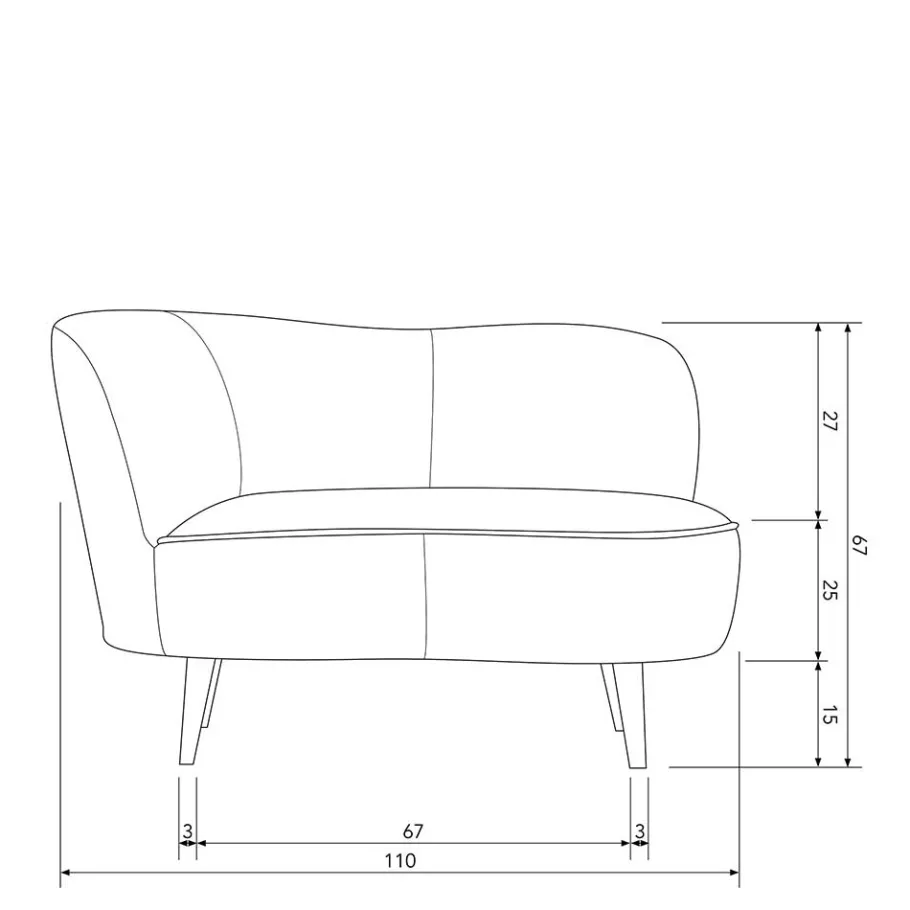Online Wohnen 1-Sitzer Retro-Sofa aus Samt in Dunkelgrün - Isydro