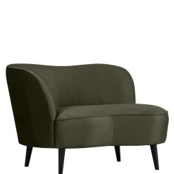 Online Wohnen 1-Sitzer Retro-Sofa aus Samt in Dunkelgrün - Isydro