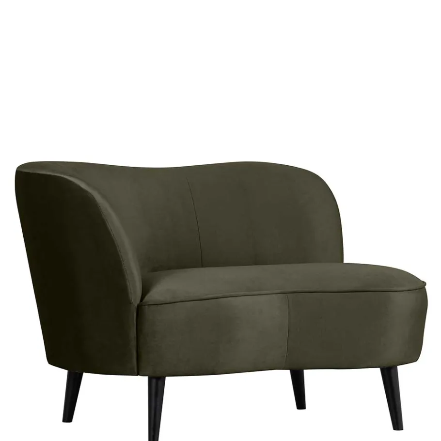 Online Wohnen 1-Sitzer Retro-Sofa aus Samt in Dunkelgrün - Isydro