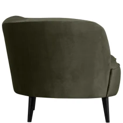 Online Wohnen 1-Sitzer Retro-Sofa aus Samt in Dunkelgrün - Isydro