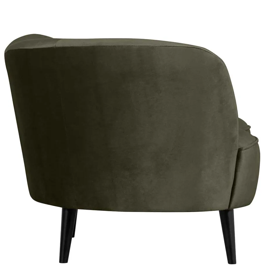 Online Wohnen 1-Sitzer Retro-Sofa aus Samt in Dunkelgrün - Isydro