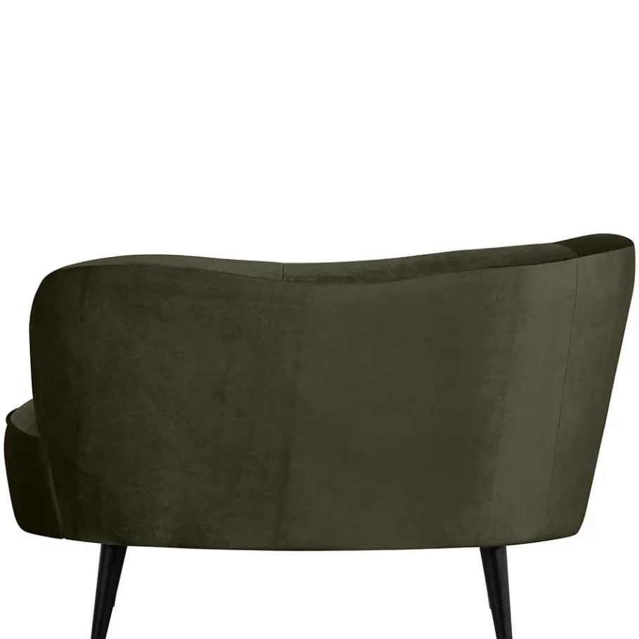 Online Wohnen 1-Sitzer Retro-Sofa aus Samt in Dunkelgrün - Isydro