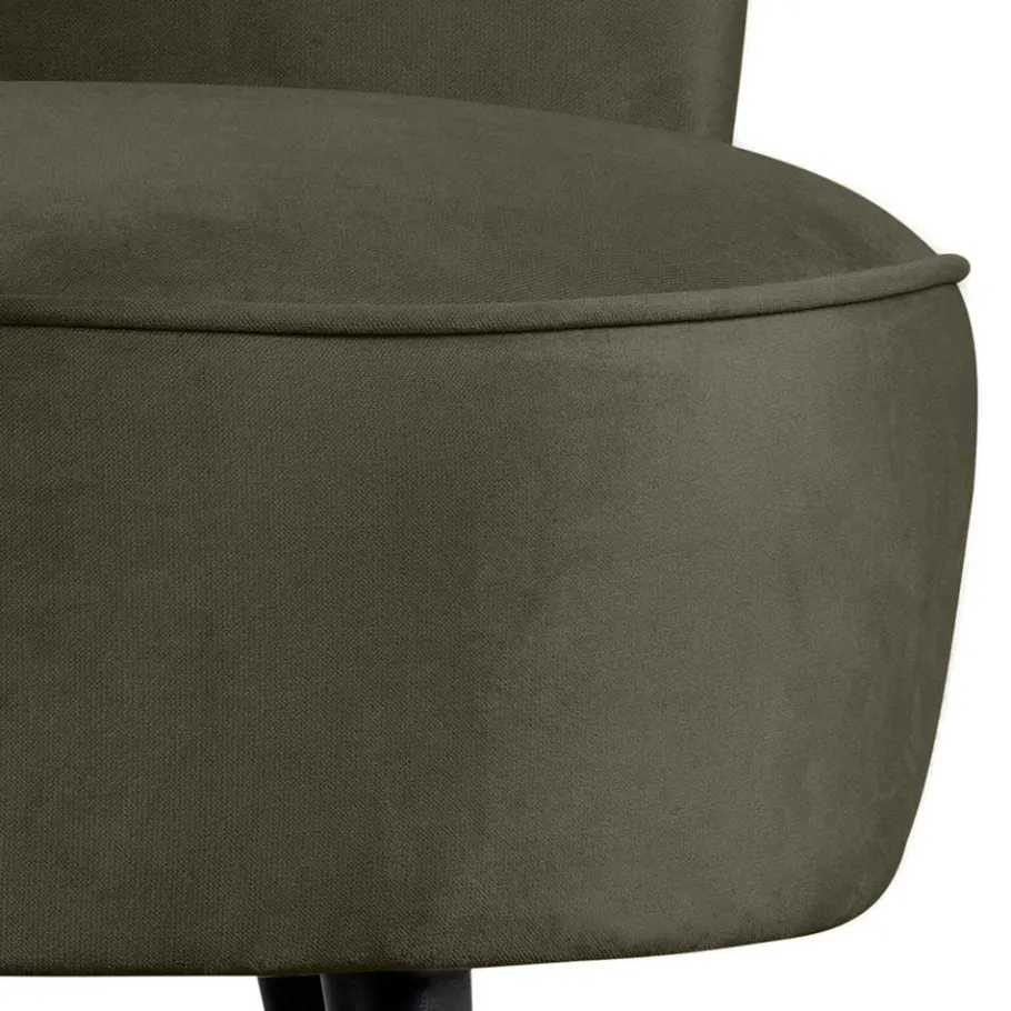 Online Wohnen 1-Sitzer Retro-Sofa aus Samt in Dunkelgrün - Isydro