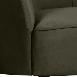 Online Wohnen 1-Sitzer Retro-Sofa aus Samt in Dunkelgrün - Isydro