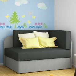 Clearance Wohnen 1-Sitzer Schlafsofa in Anthrazit und Hellgrau - Bali