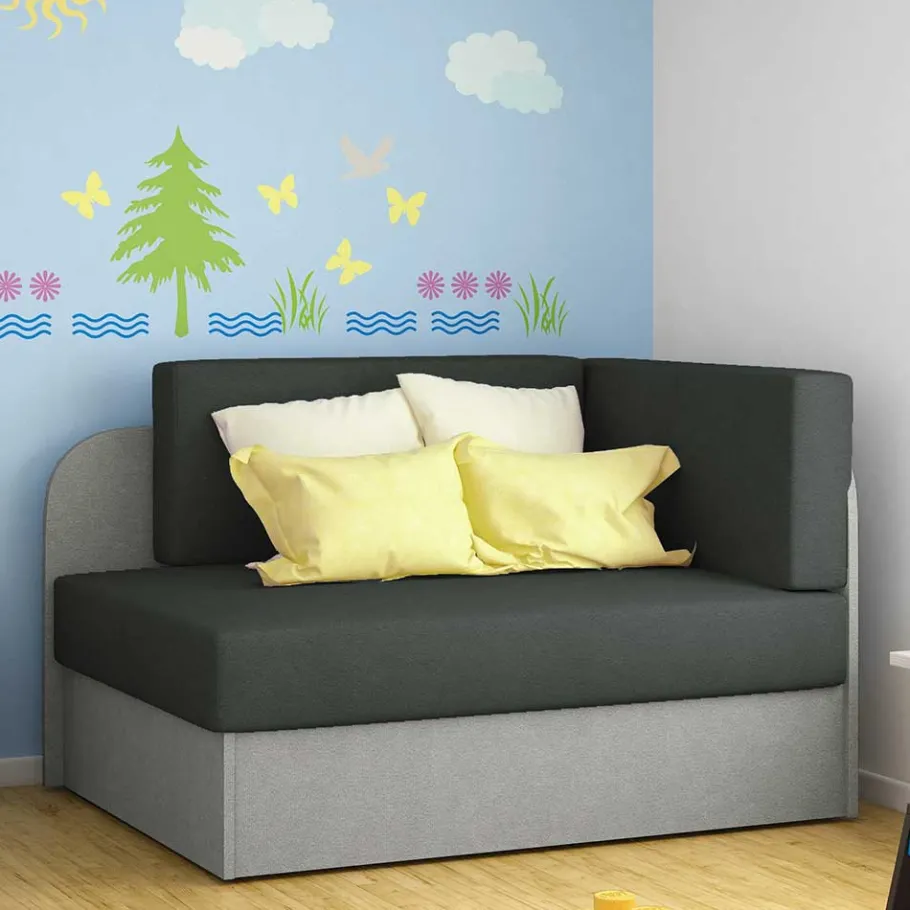 Clearance Wohnen 1-Sitzer Schlafsofa in Anthrazit und Hellgrau - Bali