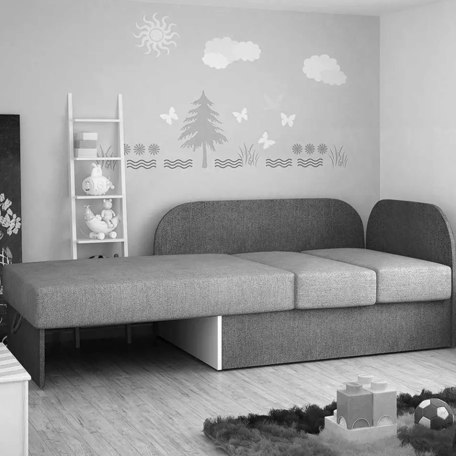 Clearance Wohnen 1-Sitzer Schlafsofa in Anthrazit und Hellgrau - Bali