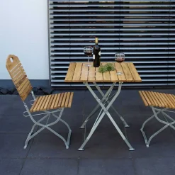 Discount Wohnen Sitzgrupe Garten Klappmöbel aus Robinie - Parvello (dreiteilig)